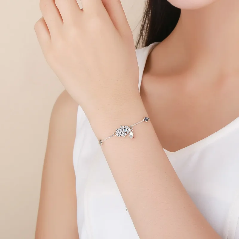 (immagine per) Bracciale tipo Pandora Mano di Fatima - SCB079 - Visualizza 2