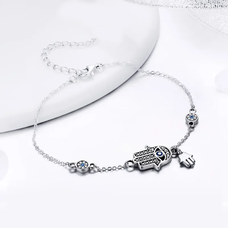 (immagine per) Bracciale tipo Pandora Mano di Fatima - SCB079 - Visualizza 3