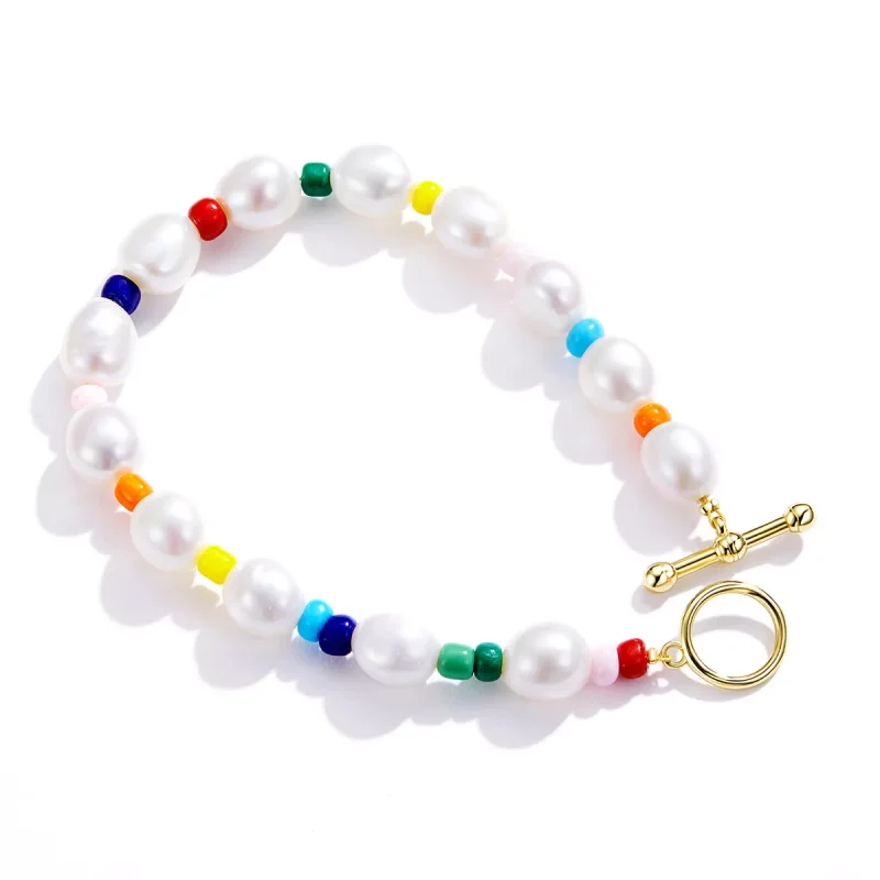 (immagine per) Bracciale tipo Pandora Perla Arcobaleno - BSB074 - Visualizza 2