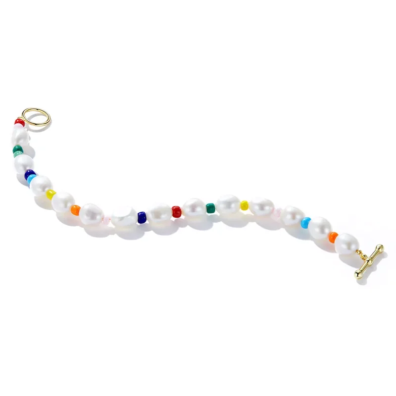 (immagine per) Bracciale tipo Pandora Perla Arcobaleno - BSB074 - Visualizza 4