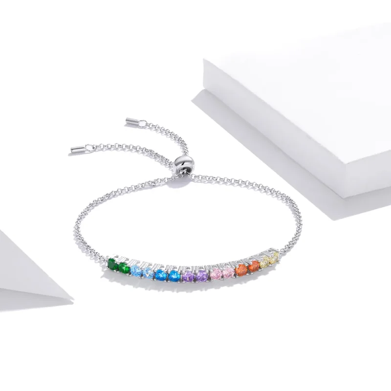 (immagine per) Bracciale tipo Pandora Ponte Arcobaleno - SCB213 - Visualizza 4