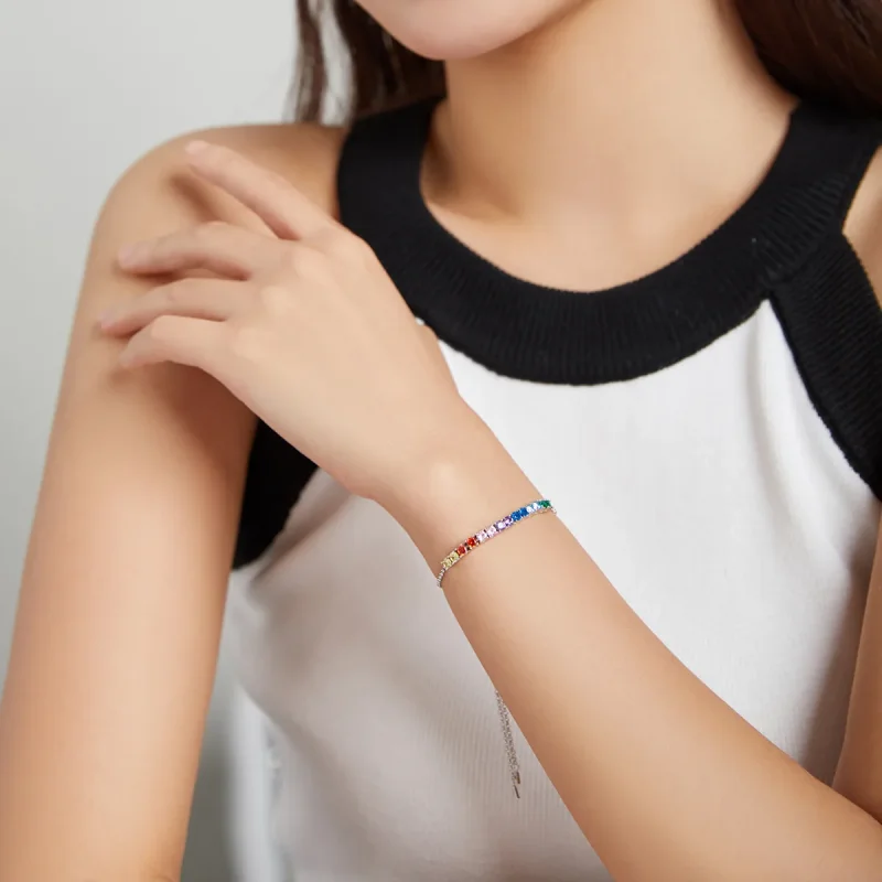(immagine per) Bracciale tipo Pandora Ponte Arcobaleno - SCB213 - Visualizza 6