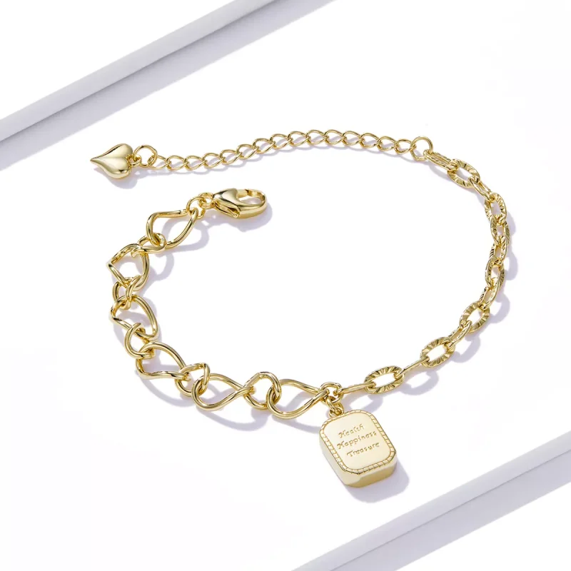 (immagine per) Bracciale tipo Pandora Salute, Felicità, Tesoro - BSB070 - Visualizza 4
