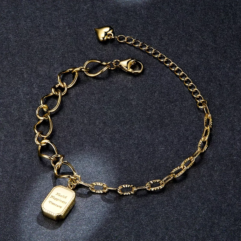(immagine per) Bracciale tipo Pandora Salute, Felicità, Tesoro - BSB070 - Visualizza 5