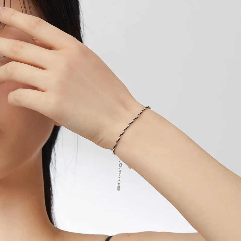 (immagine per) Braccialetti di corda Corda Nera - SCB173-BK - Visualizza 2
