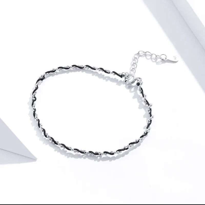 (immagine per) Braccialetti di corda Corda Nera - SCB173-BK - Visualizza 3