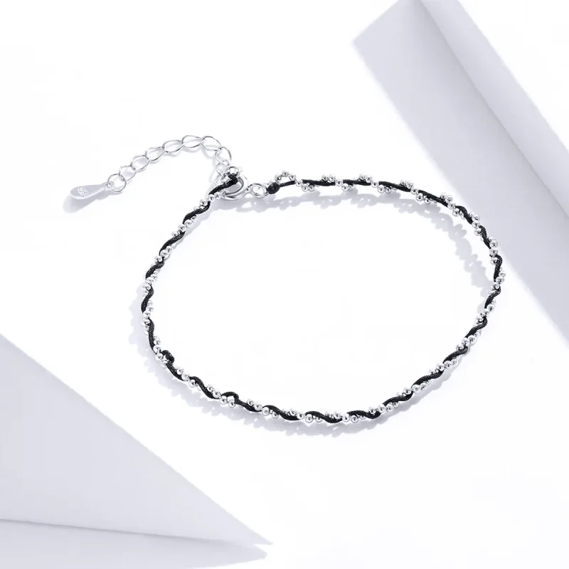 (immagine per) Braccialetti di corda Corda Nera - SCB173-BK - Visualizza 4