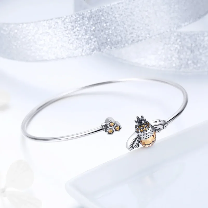 (immagine per) Bracciali aperti tipo Pandora Storia dell'ape - SCB104 - Visualizza 3