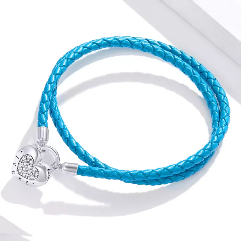 (immagine per) Bracciali in pelle tipo Pandora Blocco del cuore - SCB200 - Visualizza 2