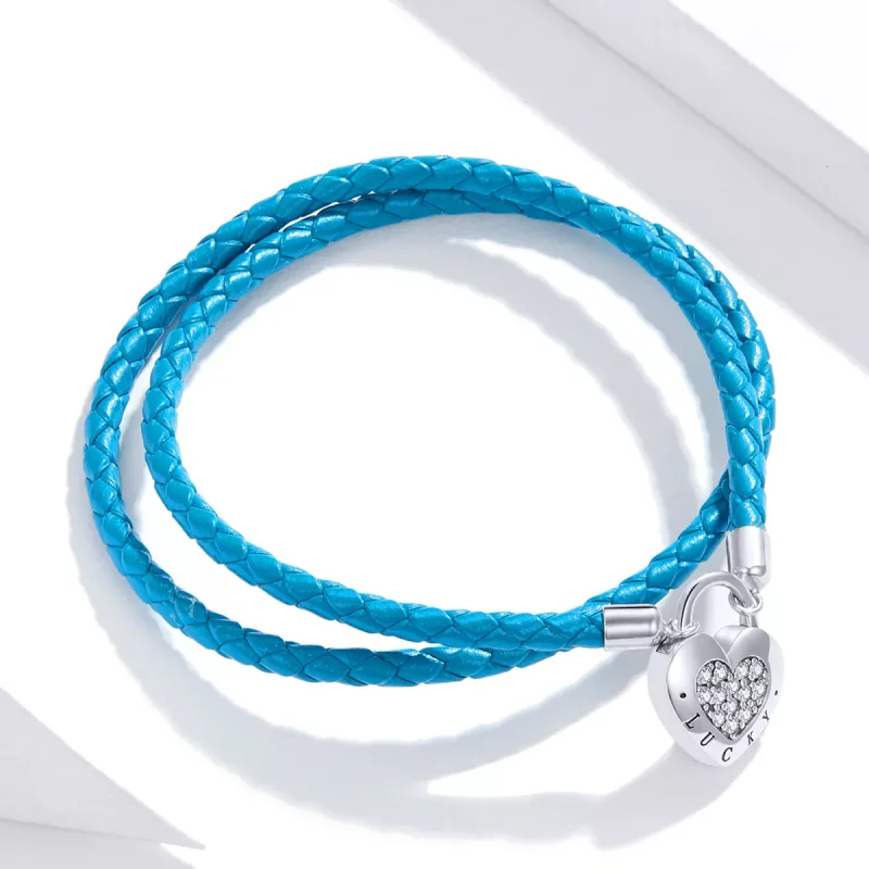 (immagine per) Bracciali in pelle tipo Pandora Blocco del cuore - SCB200 - Visualizza 3