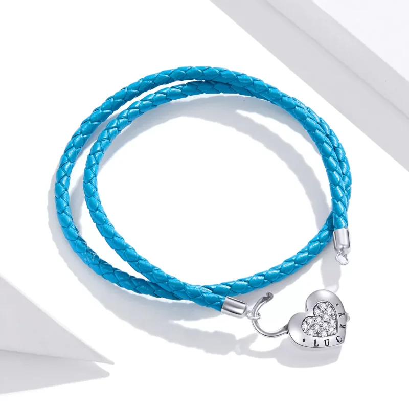 (immagine per) Bracciali in pelle tipo Pandora Blocco del cuore - SCB200 - Visualizza 4