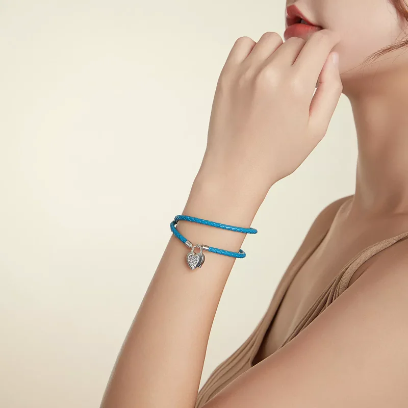 (immagine per) Bracciali in pelle tipo Pandora Blocco del cuore - SCB200 - Visualizza 6