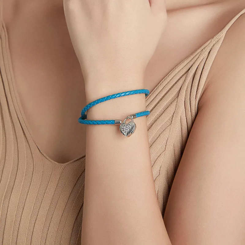 (immagine per) Bracciali in pelle tipo Pandora Blocco del cuore - SCB200 - Visualizza 7