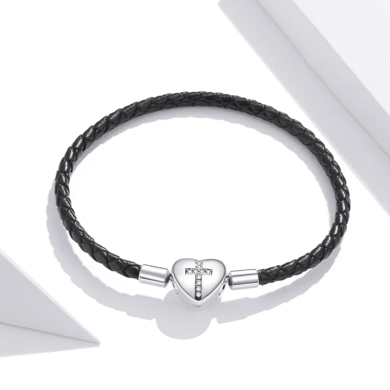 (immagine per) Bracciali in pelle tipo Pandora Croce moderna - SCB205 - Visualizza 2