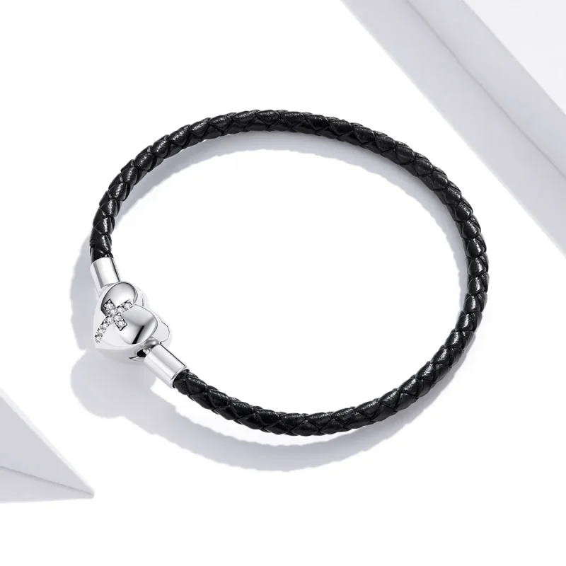 (immagine per) Bracciali in pelle tipo Pandora Croce moderna - SCB205 - Visualizza 3