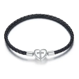 (immagine per) Bracciali in pelle tipo Pandora Croce moderna - SCB205