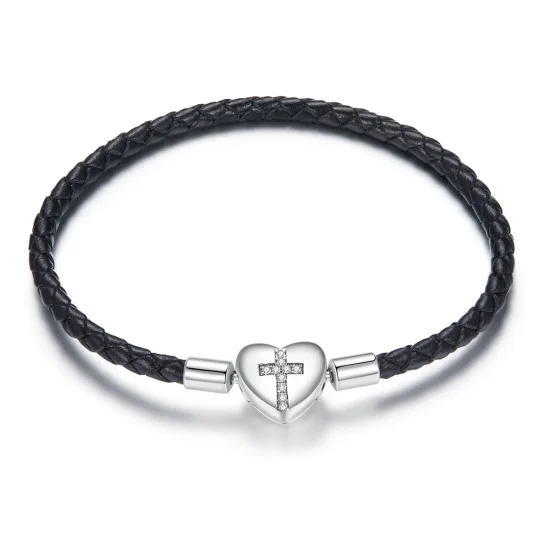 (immagine per) Bracciali in pelle tipo Pandora Croce moderna - SCB205