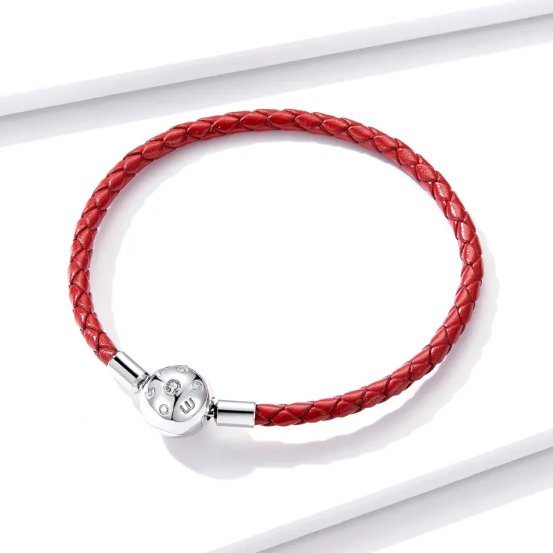 (immagine per) Bracciali in pelle tipo Pandora Pelle Rossa - BSB042 - Visualizza 3