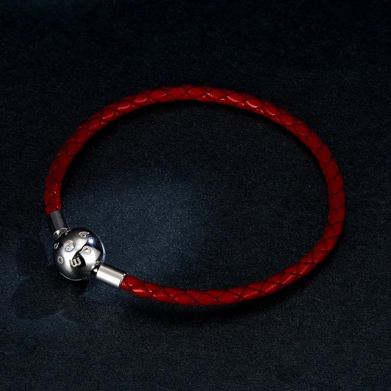 (immagine per) Bracciali in pelle tipo Pandora Pelle Rossa - BSB042 - Visualizza 5