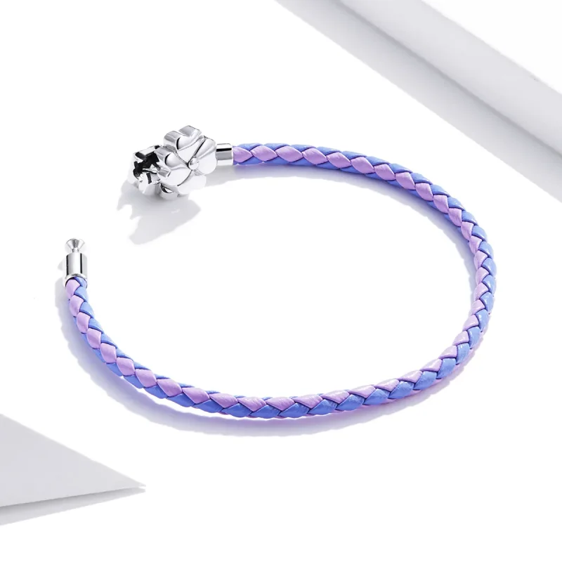 (immagine per) Bracciali in pelle tipo Pandora Trifoglio fortunato - SCB214 - Visualizza 4
