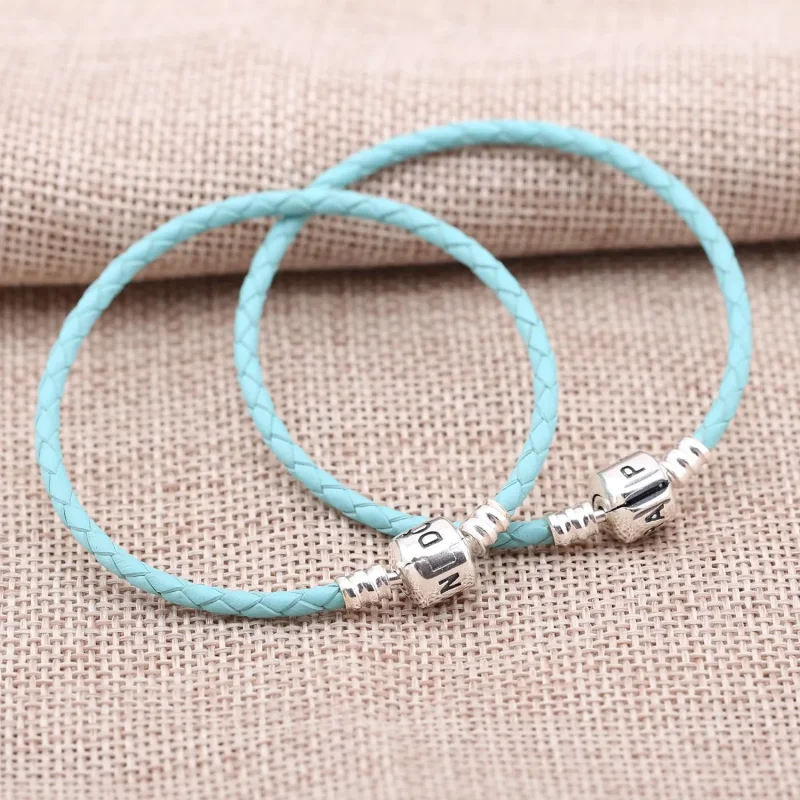 (immagine per) Bracciale in Pelle PANDORA intrecciata Azzurro - Visualizza 2