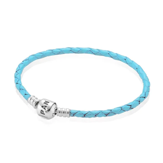 (immagine per) Bracciale in Pelle PANDORA intrecciata Azzurro