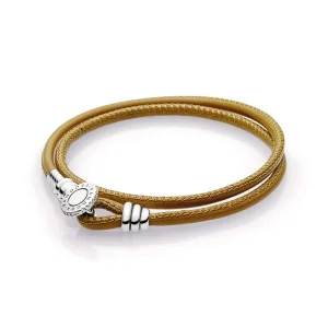 (immagine per) Bracciale in pelle PANDORA giro doppio, Color Pelle