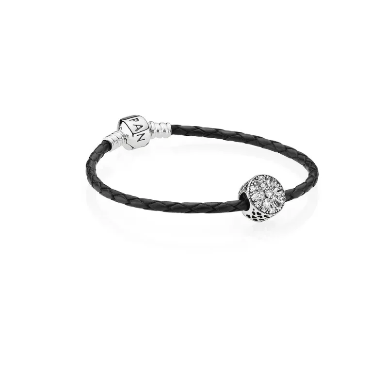 (immagine per) Bracciale in Pelle PANDORA con Fiocco di neve
