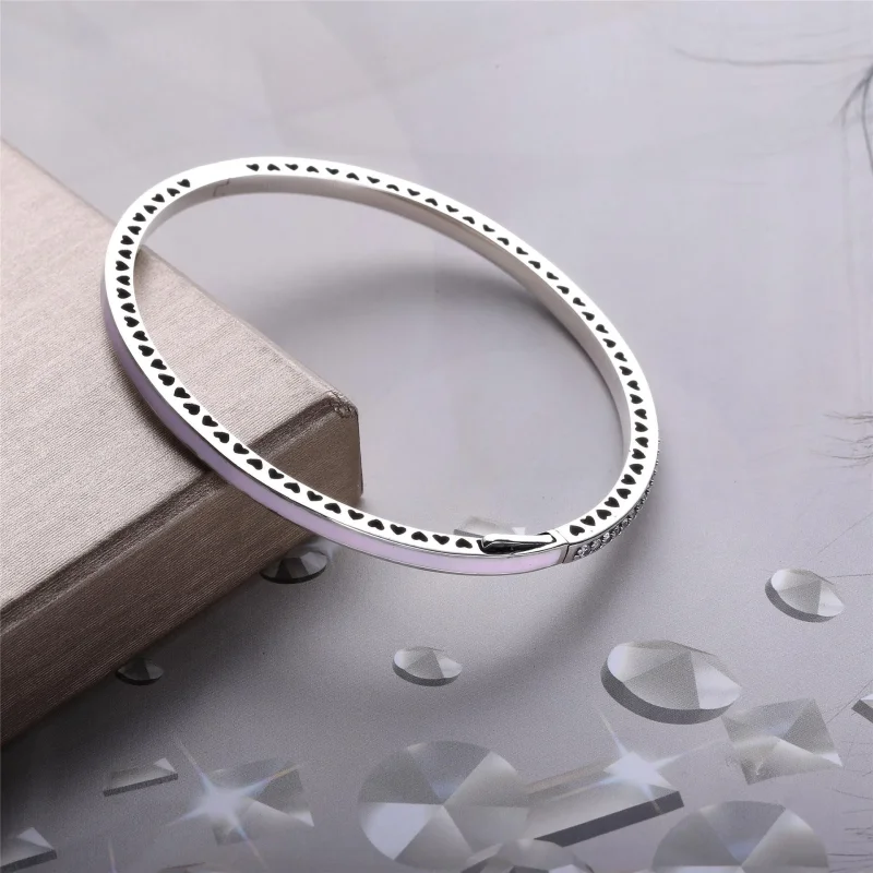 (immagine per) Bracciale Rigido PANDORA con Cuori radiosi 590537EN68 - Visualizza 3