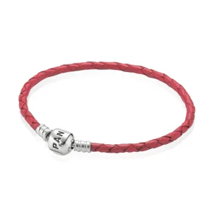 (immagine per) Bracciale in Pelle PANDORA intrecciata Rosso