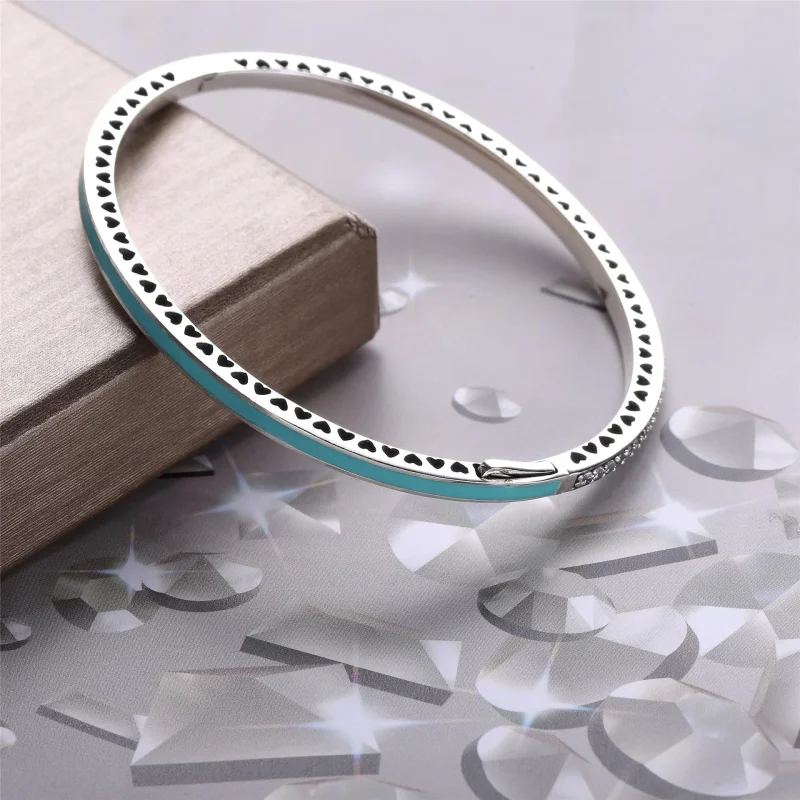 (immagine per) Bracciale Rigido PANDORA con Cuori radiosi - Visualizza 3