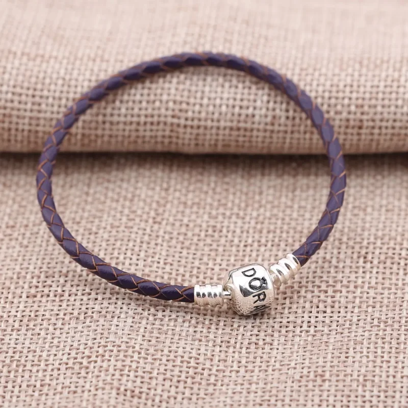 (immagine per) Bracciale in Pelle PANDORA intrecciata Viola - Visualizza 2
