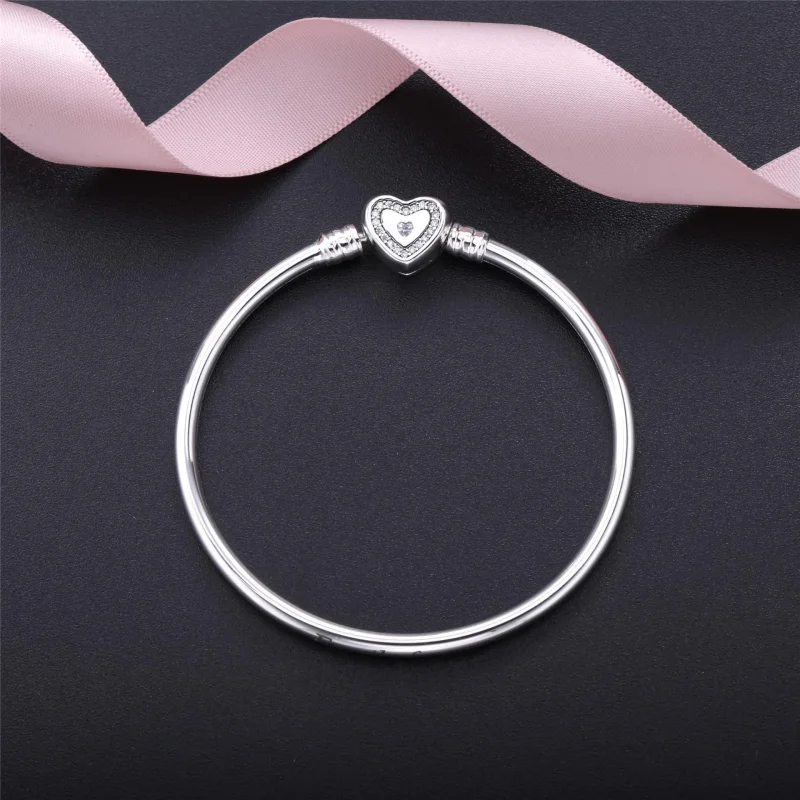 (immagine per) Bracciale rigido in argento Cuore trepidante - 590729CZ - Bracciali | PANDORA - Visualizza 2
