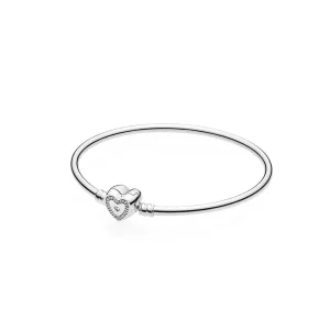 Bracciale rigido in argento Cuore trepidante - 590729CZ - Bracciali | PANDORA (immagine per) Bracciale rigido in argento Cuore trepidante - 590729CZ - Bracciali | PANDORA