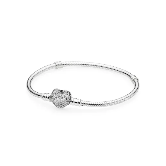 (immagine per) Bracciale in argento con chiusura a cuore in pavé - Pandora IT