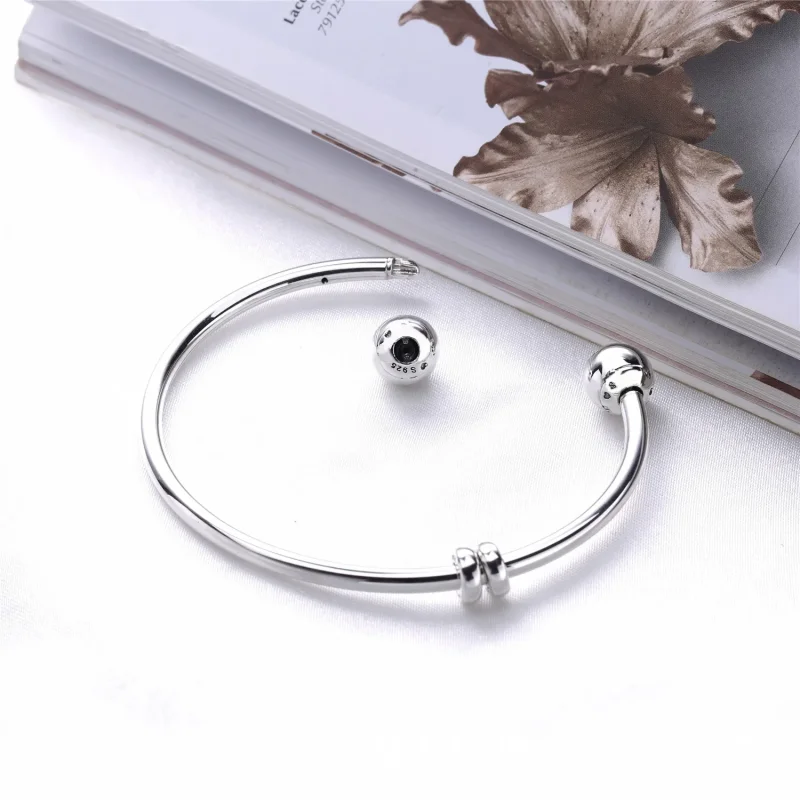 (immagine per) Bracciale Rigido PANDORA Aperto in Argento con Distanziatori 596477 - Visualizza 3