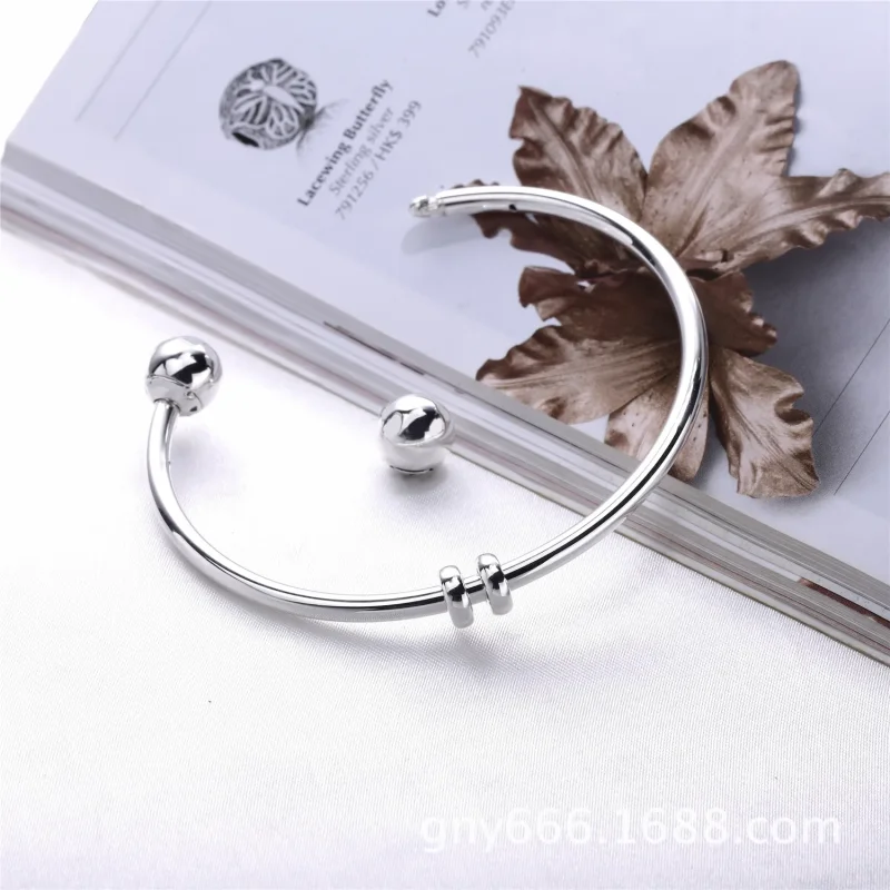 (immagine per) Bracciale Rigido PANDORA Aperto in Argento con Distanziatori 596477 - Visualizza 4