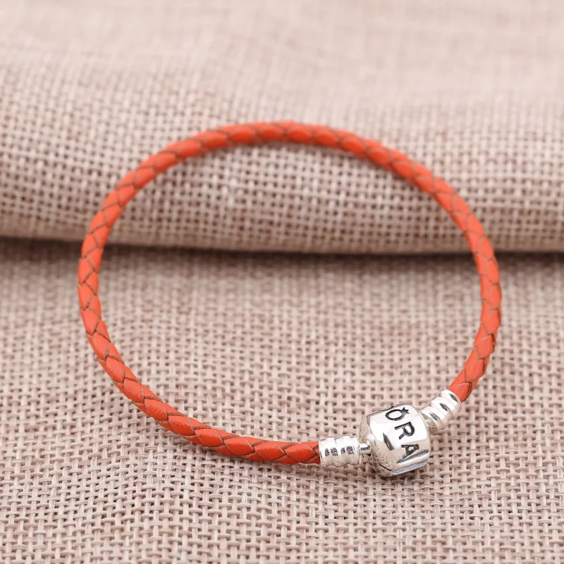 (immagine per) Bracciale in Pelle PANDORA intrecciata arancia - Visualizza 2