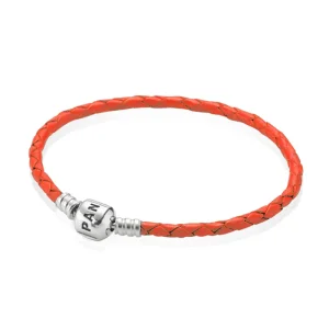 (immagine per) Bracciale in Pelle PANDORA intrecciata arancia