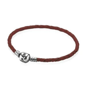 (immagine per) Bracciale in Pelle PANDORA intrecciata Marrone