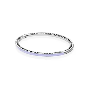 (immagine per) Bracciale Rigido PANDORA in argento zirconia cubica e smalto color lavanda, 590537EN66
