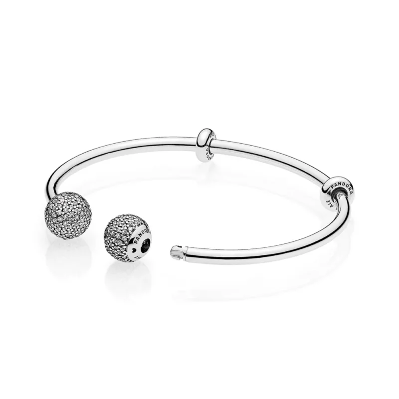 (immagine per) Bracciale Rigido PANDORA Aperto in Argento con Distanziatori 596438CZ - Visualizza 2