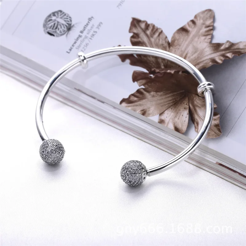 (immagine per) Bracciale Rigido PANDORA Aperto in Argento con Distanziatori 596438CZ - Visualizza 3