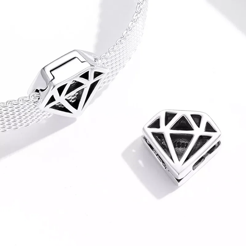 (immagine per) Charm Clip tipo Pandora Diamante semplice - SCX117 - Visualizza 4
