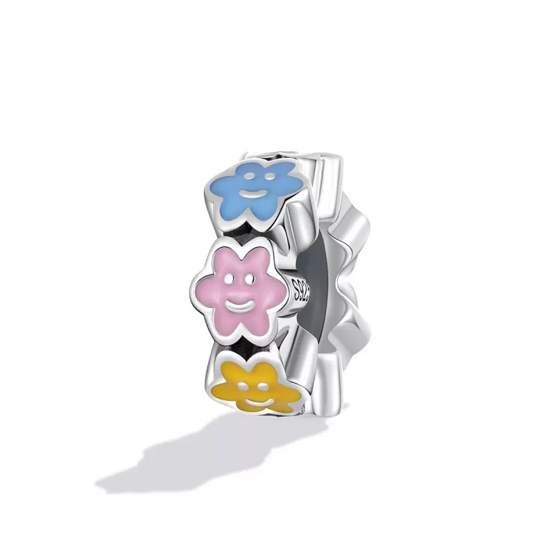 (immagine per) Charm Clip tipo Pandora Faccina sorridente nuvola colorata - SCC2188 - Visualizza 2