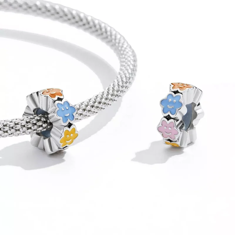 (immagine per) Charm Clip tipo Pandora Faccina sorridente nuvola colorata - SCC2188 - Visualizza 3