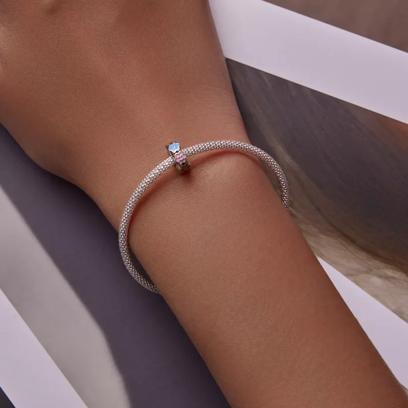 (immagine per) Charm Clip tipo Pandora Faccina sorridente nuvola colorata - SCC2188 - Visualizza 5