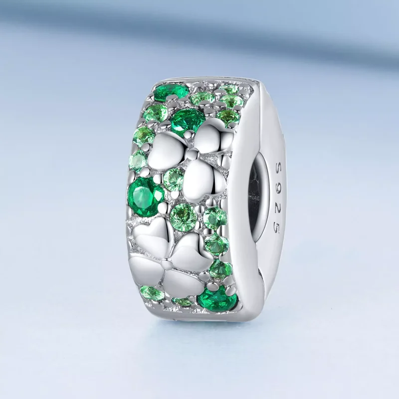 (immagine per) Charm Clip tipo Pandora Quadrifoglio - BSC678 - Visualizza 2