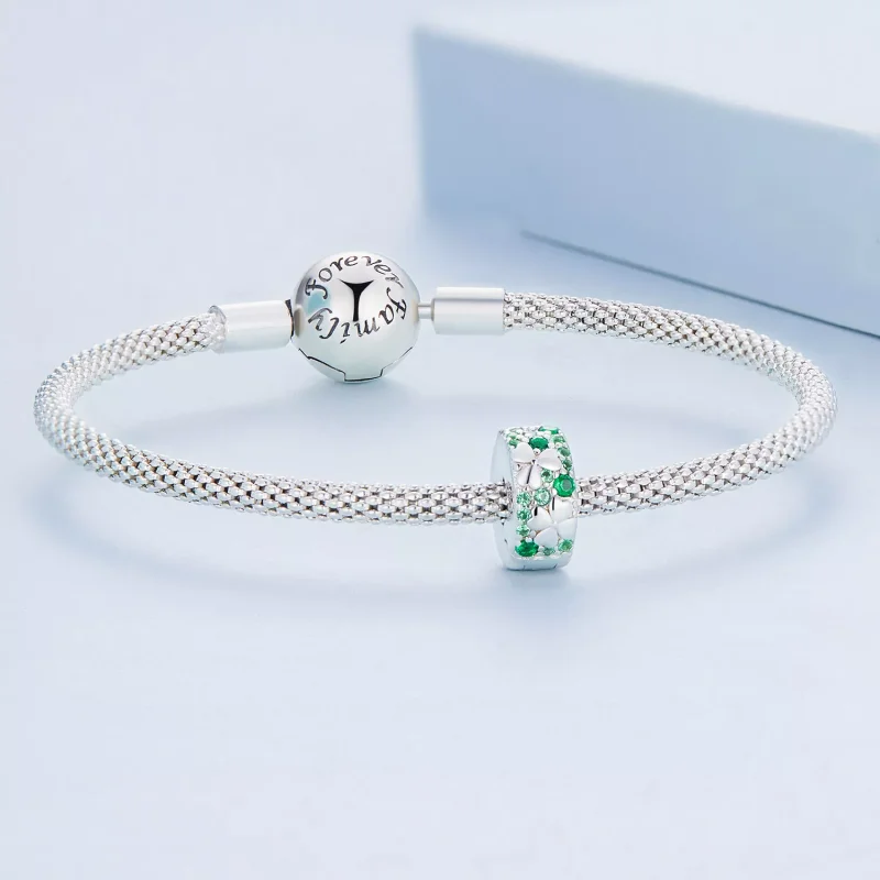 (immagine per) Charm Clip tipo Pandora Quadrifoglio - BSC678 - Visualizza 5