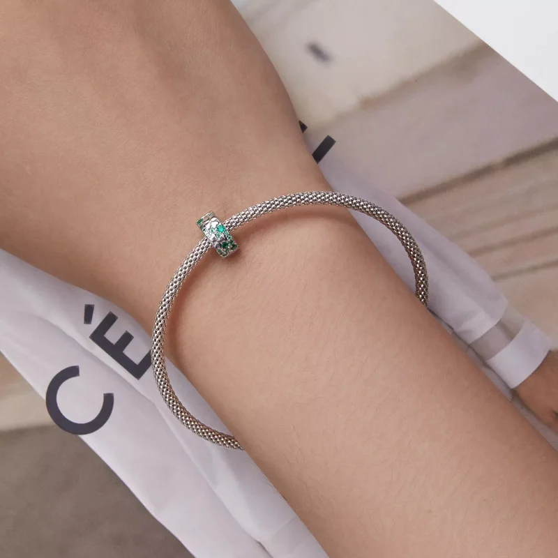 (immagine per) Charm Clip tipo Pandora Quadrifoglio - BSC678 - Visualizza 6